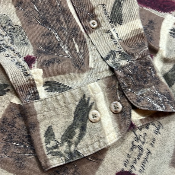 Woolrich EAGLES BIRD flannel shirt men’s XL burgundy feather 90s dad Shirt woods - Picture 7 of 14